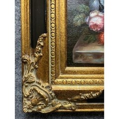 Vintage Linda Floral Still Life Oil Painting Dutch Master Ornate Gold Gilt Frame