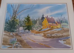 Jim Reagan Original Watercolor Dover Massachusetts Boston Globe Large Excellent