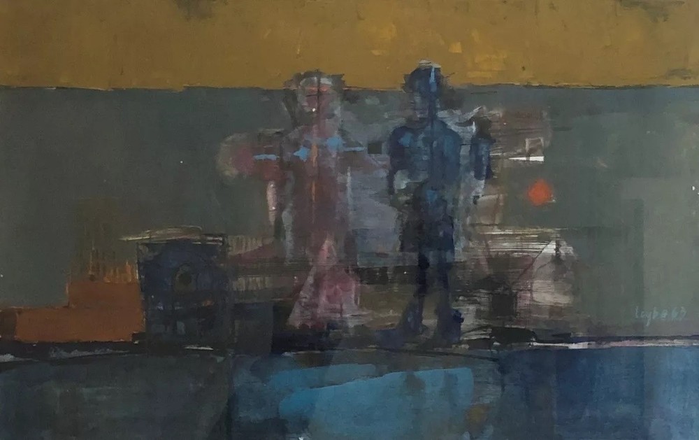 Oscar Leyba – Obra original – Tecnica mixta abstracta sobre papel