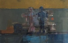 Oscar Leyba – Obra original – Tecnica mixta abstracta sobre papel