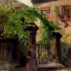 Georg Schmidt Foundation House View Stairs Nuremberg Realism Sign Watercolor 1914