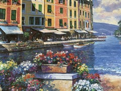 John Zaccheo Art Print Reflections Of PortoFino 28”x22” Good Condition