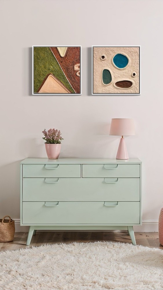Original Abstract Hand Painted Artwork – Unique, Handmade Paintings 30x30x3cm