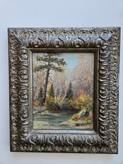 Vintage Canadian Oil painting, 9.5 x 7.5 inch by Helen Miller