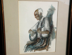 New Orleans Louisiana art PAIR watercolor paintings French Quarter musicians