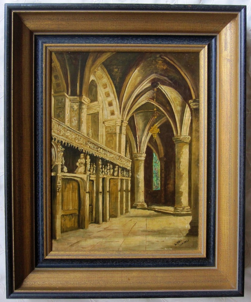 Notre Dame de Chartres Paris Oil Painting Interior Gothic