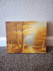 Phillip CANTRELL Oil Painting on Canvas Landscape Trees River Fall 8×10