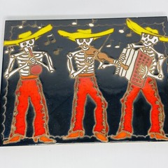 Deborah Duran-Geiger Hand Painted Ceramic Tile. signed. New Mexico USA. 8×6
