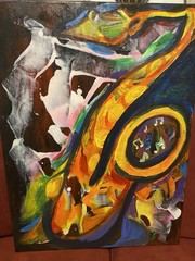 Abstract Musical Notes Acrylic Painting Original On Canvas