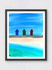 RiverRunArt Original Seascape 11×14 Acrylic Painting Ocean Wall Art Paper