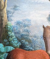 ORIGINAL HAITIAN ART PAINTING BY CARLOS JN. BAPTISTE FARMERS LANDSCAPE HORSES 24