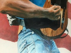ORIGINAL BRUCE SPRINGSTEEN PAINTING 30 X 42 FRAMED BORN IN THE USA THE BOSS