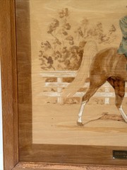 Antique Horse Painting Man Portrait Art Deco Signed 1940’s Equestrian Equine