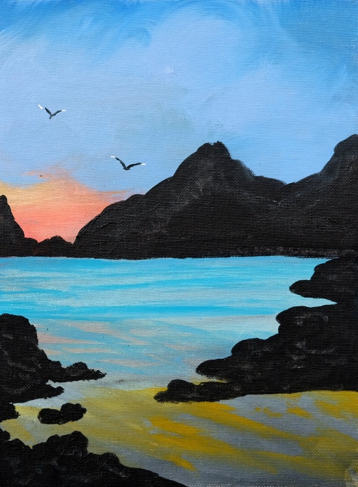 Art, Painting, „Lagoon 2″ – giclee on canvas 9″x 12“ by Yelena Berzon