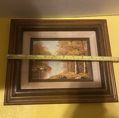 Vintage Signed Original Oil Painting”Autumn Woods”In A Wood Frame 9.5 “X 11 “