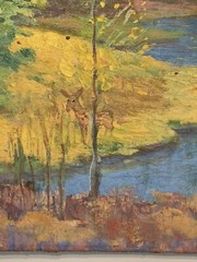 Paul Kauvar Smith Signed Painting Fawn Creek Oil On Board Colorado Artist