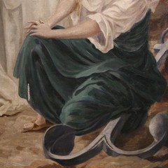 Oil painting on canvas neoclassical women allegory faith hope charity 19th cent