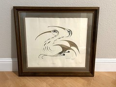 Vintage Eddy Cobiness Water Color on Paper „Sandpiper“ Signed Stamped #10/100
