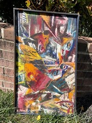H S Kim 1961 Mid Century Modern Korean Abstract Expressionist Artist Painting