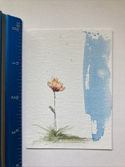 ACEO Original Watercolor Painting OOAK Still Life ATC Artist Trading Card Flower