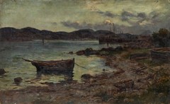 Alexander Lawson (act.1890-1903) – Late 19th Century Oil, Estuary at Dusk