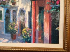 Howard Behrens Framed Oil Painting On Canvas Glicee Village Hideaway