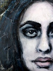 Woman Portrait Original Art Soft Neutral Tones Home Decor Acrylic Painting 11×11