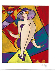 French painting burlesque Debbie by Linda LeKinff HandSigned COA serigraph Woven