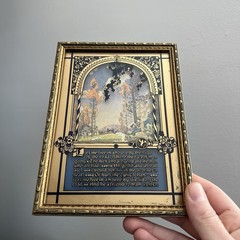 1920s Buzza Motto House By The Side Of The Road Reverse Painted Glass Art Foss