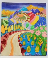 Colorful Dreamscape painting by Betty Jo Fitzgerald