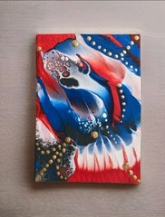 ACEO Original Acrylic Painting 2.5 x 3.5 in., Abstract Snake, ShineGoldenArt