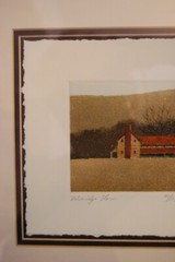 VTG STEPHEN SEBASTIAN SIGNED MATTED LT ED 22/175 AQUATINT ETCHING BLUERIDGE FARM