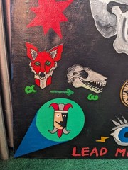 ‚Out Of Darkness‘ Original Painting Collage Outsider Art 39″X 27″ Christian Art