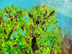 The Ol‘ Apple Orchard“ original Acrylic framed Painting by Suzanne Norman