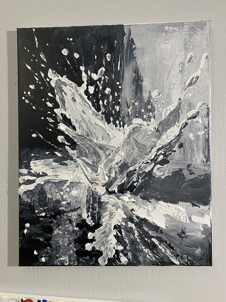 Original Acrylic Painting Textured on canvas 16”x 20” COA Signed By Juan Corral