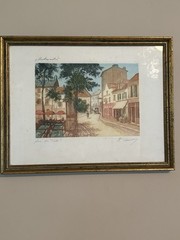 Antique Henri H Tourneau Etching 1920s -Montmartre, Paris Five Piece Framed Lot