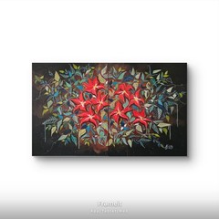 Abstract Floral Painting Modern Diptych Ultra-Contemporary 120×80 cm/47 x 31 in