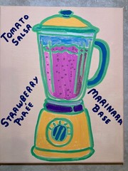 8×10 Acrylic Painting Specialist Yummy Food Blender „Kitchen Art Series“ Only 1