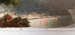 ITALY SEASIDE PAINTING AMALFI COAST ORIGINAL COLUCCI ITALIAN peinture tableau