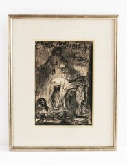 Joachim Probst Original Ink Painting Abstract Expressionist Modern 1954