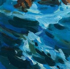Acrylic Painting Ship Among The Rocks M. Patskan Unframed Original nAAA4839