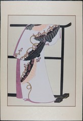 Vintage Japanese Traditional Kimono illustration Chinese Water Painting on Silk