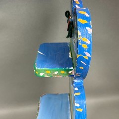 Sam The Dot Man McMillan Folk Art Original Hand Painted Heart Shelf SIGNED, NC