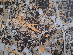 Original Abstract Action Painting jackson pollock style signed canvas art