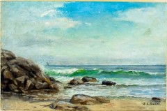 Emma Levinia Swan (RI,German,1853-1927) oil painting antique 125098