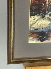Dennis Frings Signed Original Painting Forest Stream Landscape Framed