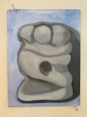 Original Oil Painting, 6 x 7.75 in., „sculpture still life“