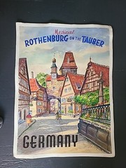 Rothenberg Germany Travel Poster Original Painting 1959 Ted Lewy Watercolor