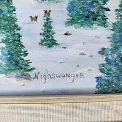 Original Art Painting „Mountain Pass“ Signed By Nighswonger 13 1/8″ X 16 1/8″