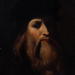 Italian School Early 20th Century Oil – Portrait of Leonardo da Vinci